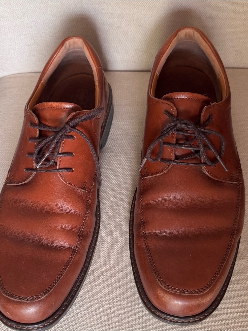 ECCO Men’s Brown Leather Lace-Up Shoes Size EU 46 Dress Casual Comfort
